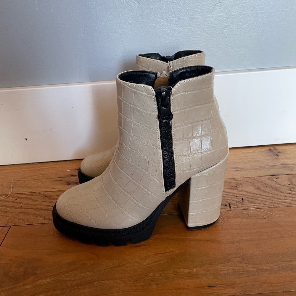 Brand new, snakeskin ankle boots